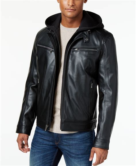 michael kors bomber jackets|Michael Kors men's leather jacket.